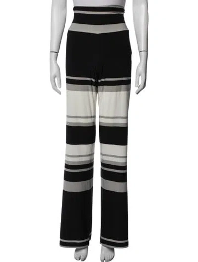 Pre-owned Norma Kamali Striped Wide Leg Pants W/ Tags In Black