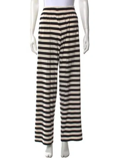Pre-owned Norma Kamali Striped Wide Leg Pants W/ Tags In Black/white