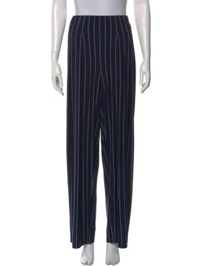Pre-owned Norma Kamali Striped Wide Leg Pants W/ Tags In Blue