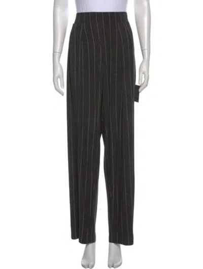Pre-owned Norma Kamali Striped Wide Leg Pants W/ Tags In Gray
