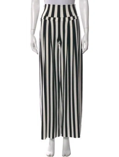 Pre-owned Norma Kamali Striped Wide Leg Pants W/ Tags In White