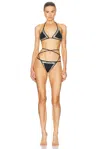 Norma Kamali Stud Criss Cross Bikini Set In Black