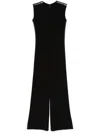 Norma Kamali Black Gunmetal Stud Sleeveless Jumpsuit In Black