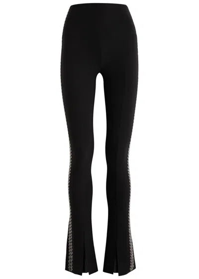 Norma Kamali Stud-embellished Stretch-jersey Leggings In Black