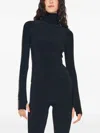 Norma Kamali Stud-embellished Turtleneck T-shirt In Black