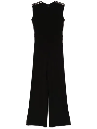 Norma Kamali Studded Long Jumpsuit In Black