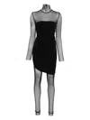 Norma Kamali Diana Pickleball Layered Ruched Stretch-jersey And Tulle Jumpsuit In Black