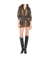 Norma Kamali Brown Snake Print Oversized Mini Dress In Black