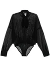 Norma Kamali Super Oversize Bodysuit In Black