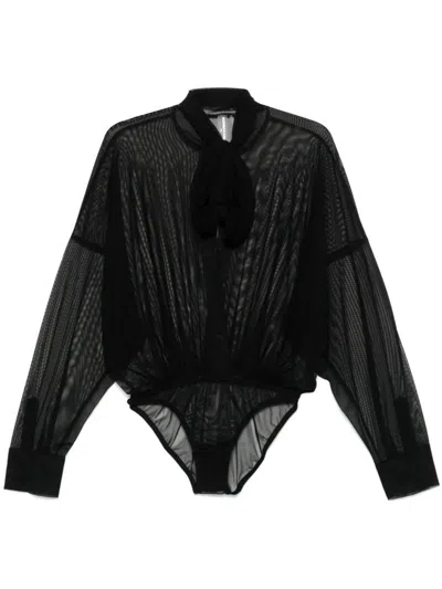 Norma Kamali Super Oversize Bodysuit In Black