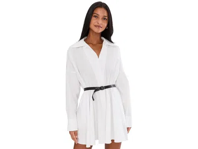 Norma Kamali Super Oversized Bf Nk Shirt Flared Mini Dress In White