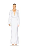 Norma Kamali Super Oversized Boyfriend Nk Shirt Gown In White
