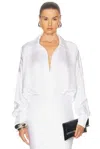 Norma Kamali Oversized Cotton Bodysuit In Snow White