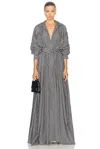 Norma Kamali Super Oversized Boyfriend Shirt Flared Gown In Large Houndstooth