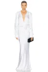 Norma Kamali Super Oversized Boyfriend Nk Shirt Gown In White