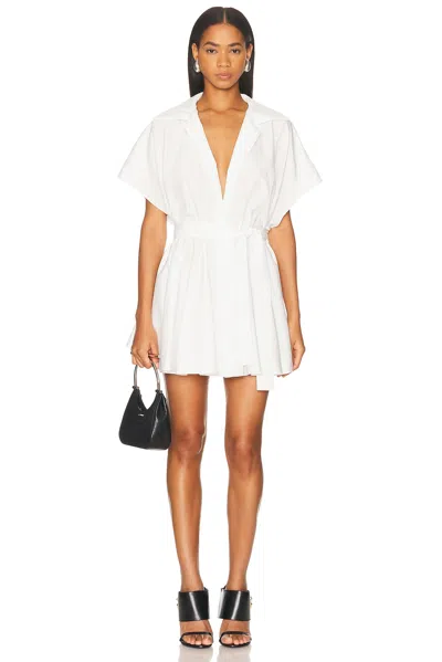 Norma Kamali Super Oversized Sleeveless Boyfriend Shirt Flared Mini Dress