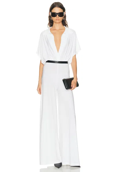 Norma Kamali Super Oversized Sleeveless Shirt Jumpsuit In White