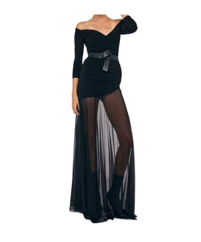 Norma Kamali Sweetheart Neckline Maxi Dress In Blue