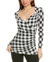 Norma Kamali Sweetheart Side Drape Top In Black