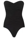 Norma Kamali Black Sleeveless Top With Ruches In Tech Fabric Woman In Black