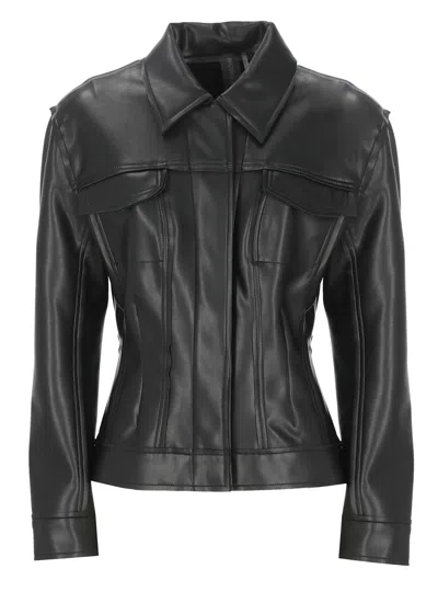 NORMA KAMALI SYNTH LEATHER JACKET