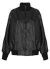Norma Kamali Oversized Long Sleeve Synthetic Leather Jacket In Black