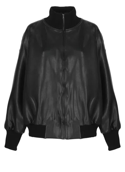 NORMA KAMALI SYNTH LEATHER JACKET