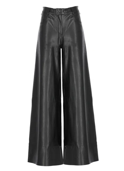 NORMA KAMALI SYNTH LEATHER TROUSERS