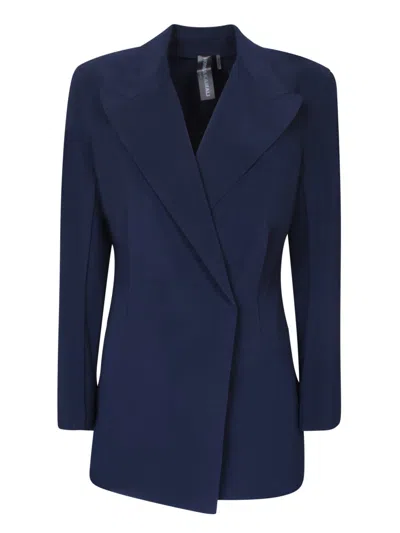 Norma Kamali Tailored Blue Blazers With Appeal In Black