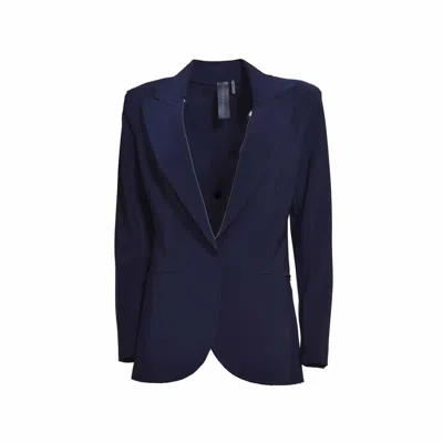 Norma Kamali Tailored Single-breasted Jersey Jacket In Blue