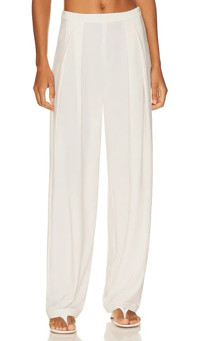 Norma Kamali Pleated Jersey Suit Trousers In Bone