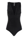 Norma Kamali Black Tara Bodysuit In Black