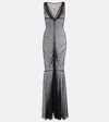 Norma Kamali Black Semi-sheer Ruched Tara Gown In Black
