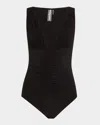 Norma Kamali Black Tara Bodysuit In Black