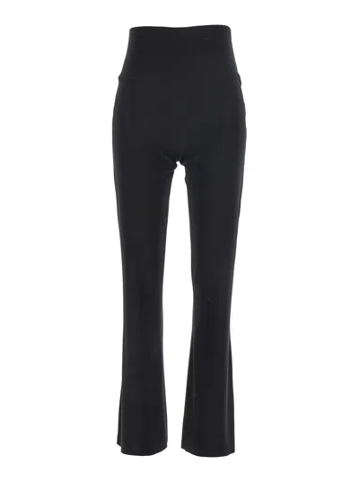 Norma Kamali Tech Fabric High-waist Trousers In Black