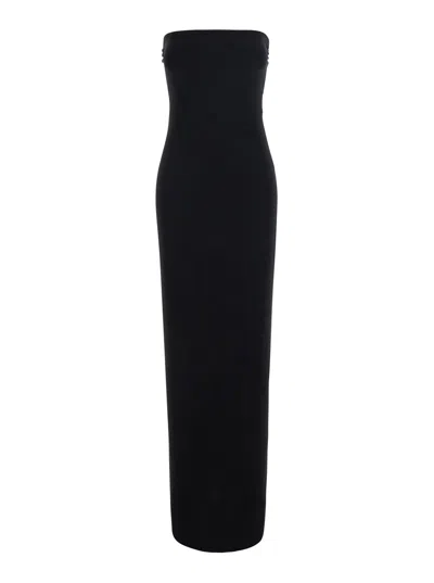 Norma Kamali Technical Stretch Maxi Dress In Black