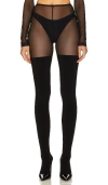 Norma Kamali Thigh High Spliced Legging With Footsie In Black