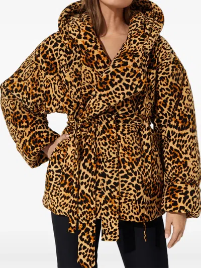 Norma Kamali Tie-fastening Padded Jacket In Brown