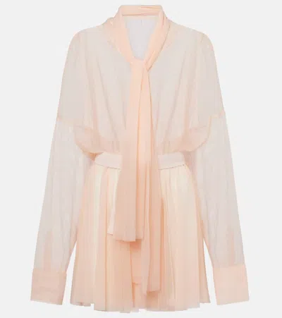 Norma Kamali Tie-neck Chiffon Minidress