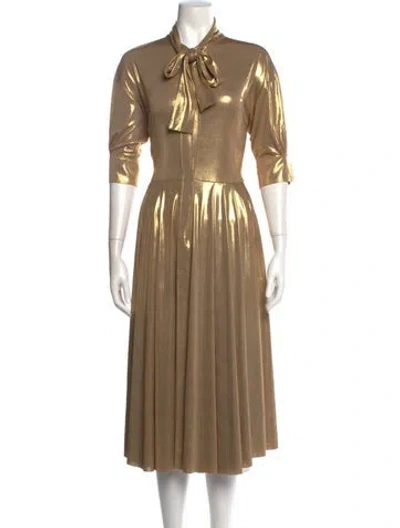 Pre-owned Norma Kamali Tie Neck Midi Length Dress