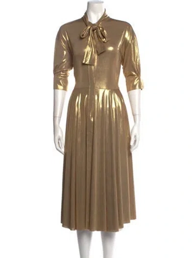 Pre-owned Norma Kamali Tie Neck Midi Length Dress