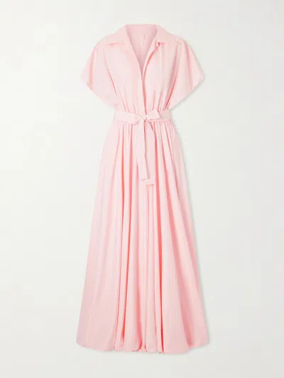 Norma Kamali Super Oversized Nk Shirt Flared Gown In Pink
