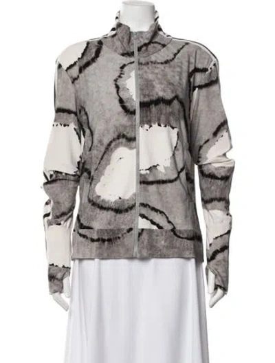 Pre-owned Norma Kamali Tie-dye Print Jacket In Grey