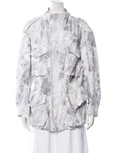 Pre-owned Norma Kamali Tie-dye Print Jacket W/ Tags In White