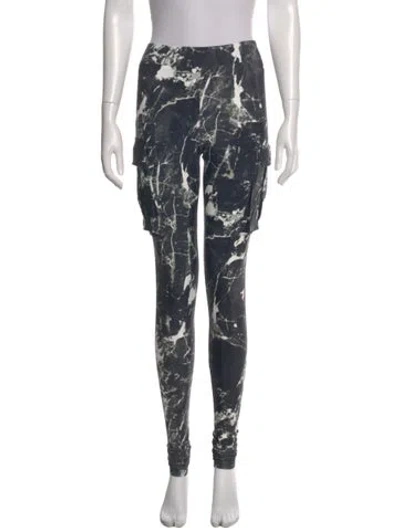 Pre-owned Norma Kamali Tie-dye Print Skinny Leg Pants In Gray
