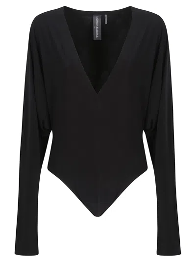 Norma Kamali V-neck Bodysuit In Black
