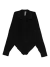 Norma Kamali Black Bodysuit With Deep V-neckline In Black