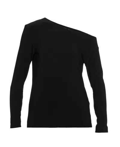 Norma Kamali Black Off-shoulder Top In Tech Fabric Stretch Woman