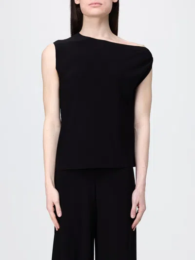 Norma Kamali Asymmetric Jersey Top In Blue