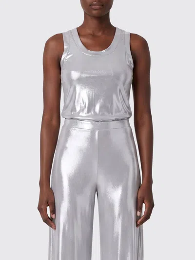 Norma Kamali Top Woman Color Steel In Gray